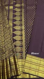 Rich Maroon Kanjeevaram silk Saree with Vanam Singaram and (Varisapet / Meena) Border