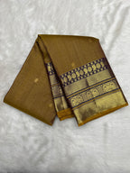 Vintage Kanjeevaram Saree with Nakshatra on body & Mustard Meena Border