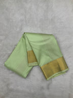 Pista Green Handloom Dhoti,Kanduva & Shirt piece (3 pc Set)