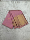 Dusty Pink Vintage Kanjeevaram Saree with Traditional Border