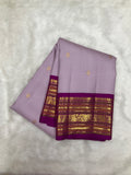Kanjeevaram Silk Saree with Pink Korvai Border