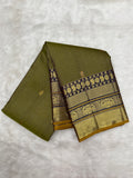 Olive Green Vintage Kanjeevaram saree with Nakshatra body and (Varisapet / Meena) Border