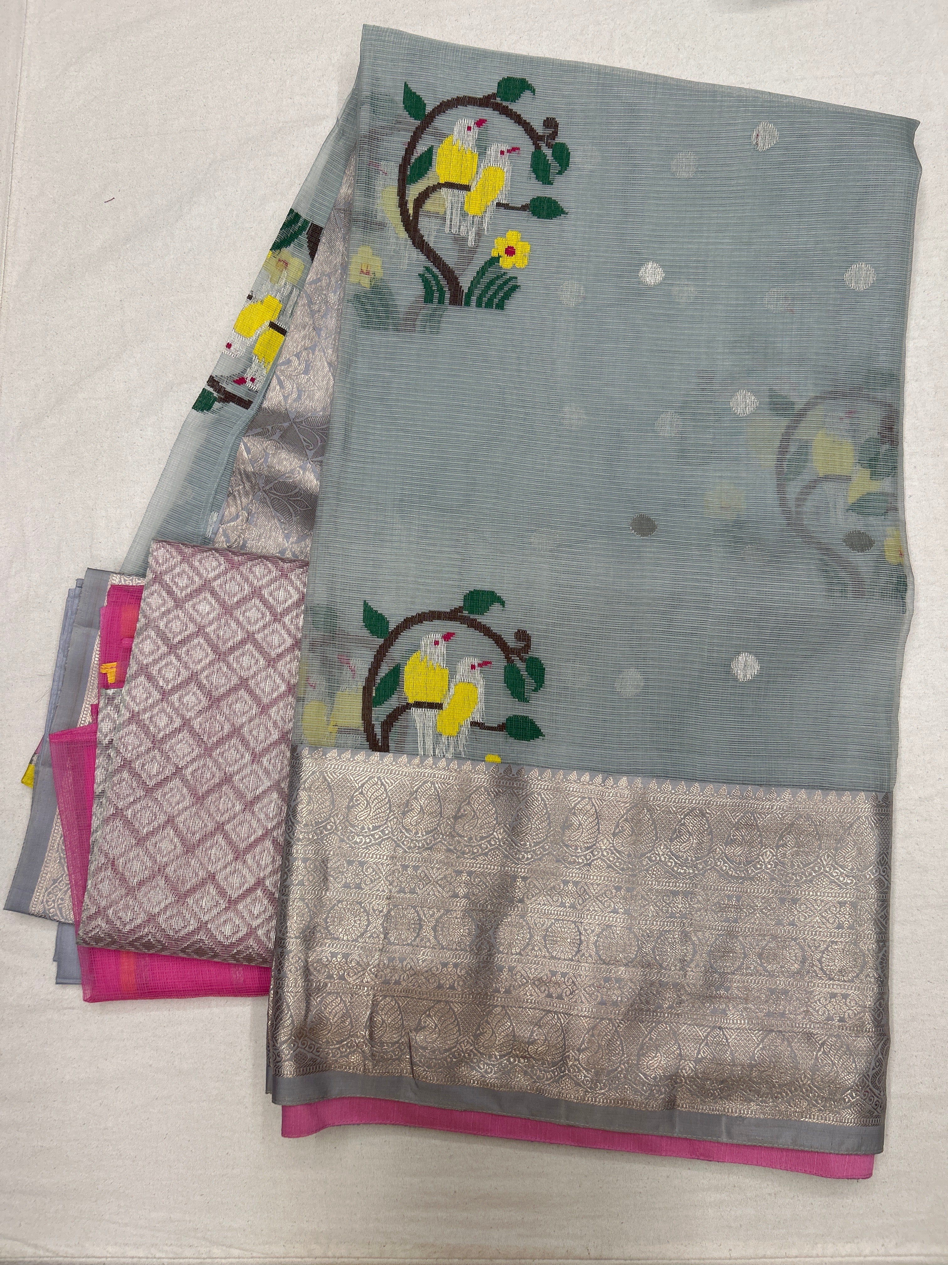 Zari Kota x Kanchi Fusion Saree