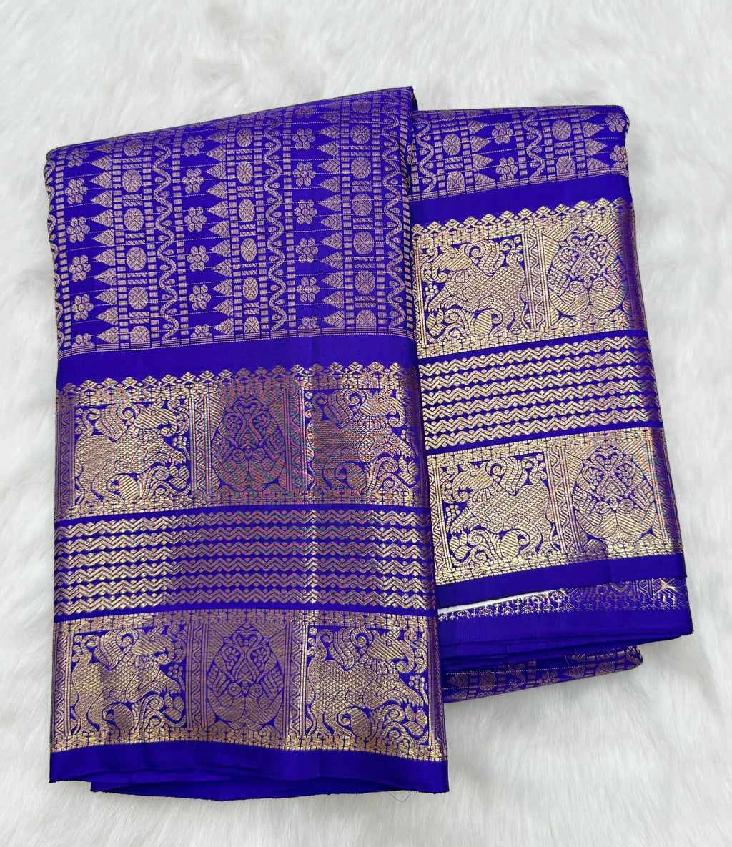 Dark Purple Vintage Kanjeevaram Saree