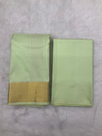 Pista Green Handloom Dhoti,Kanduva & Shirt piece (3 pc Set)