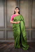 Leaf Green No Zari Vintage Kanjeevaram Saree