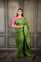 Leaf Green No Zari Vintage Kanjeevaram Saree