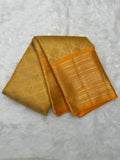 Golden Yellow Tissue Kanjeevaram With Jaal Brocade & Traditional Rich Border