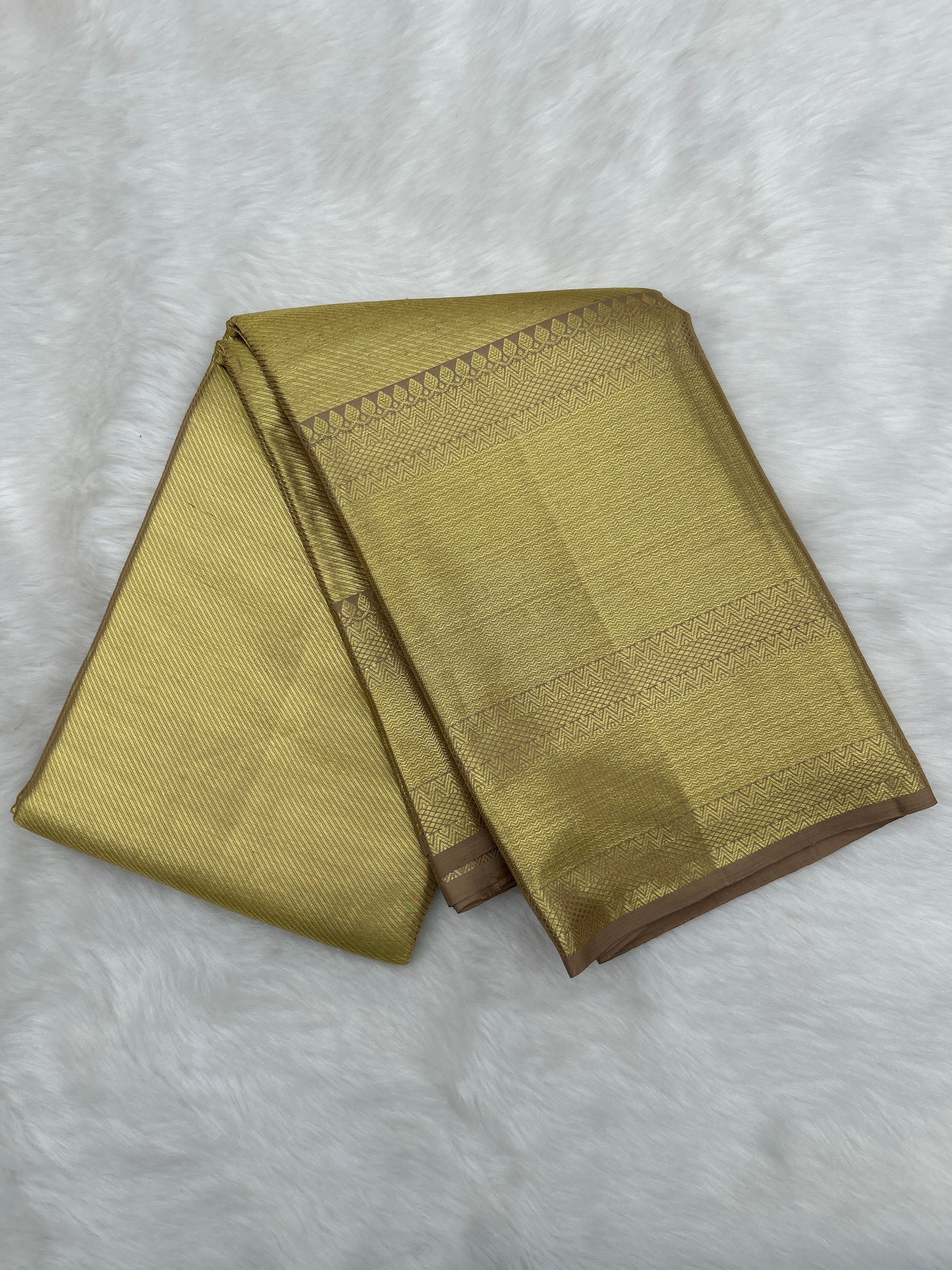 Kanjeevaram Tissue Saree with cross-sectional zari lines