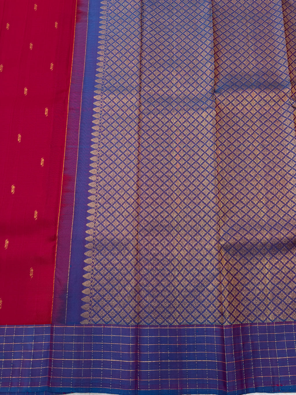 Vintage Kanjeevaram Saree with Zari Checks in Border