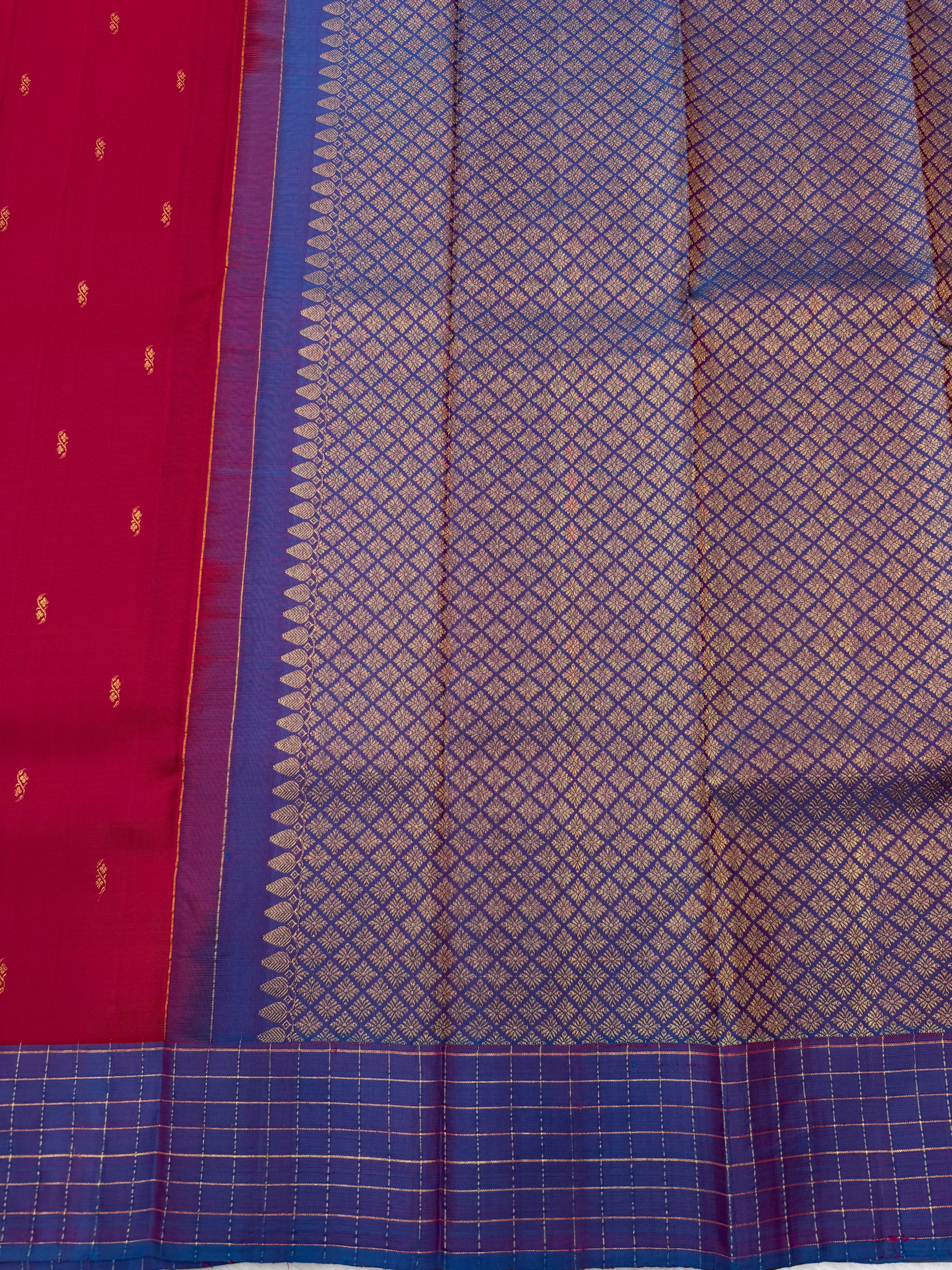 Vintage Kanjeevaram Saree with Zari Checks in Border