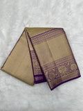 Kanjeevaram Tissue Saree with cross-sectional zari lines