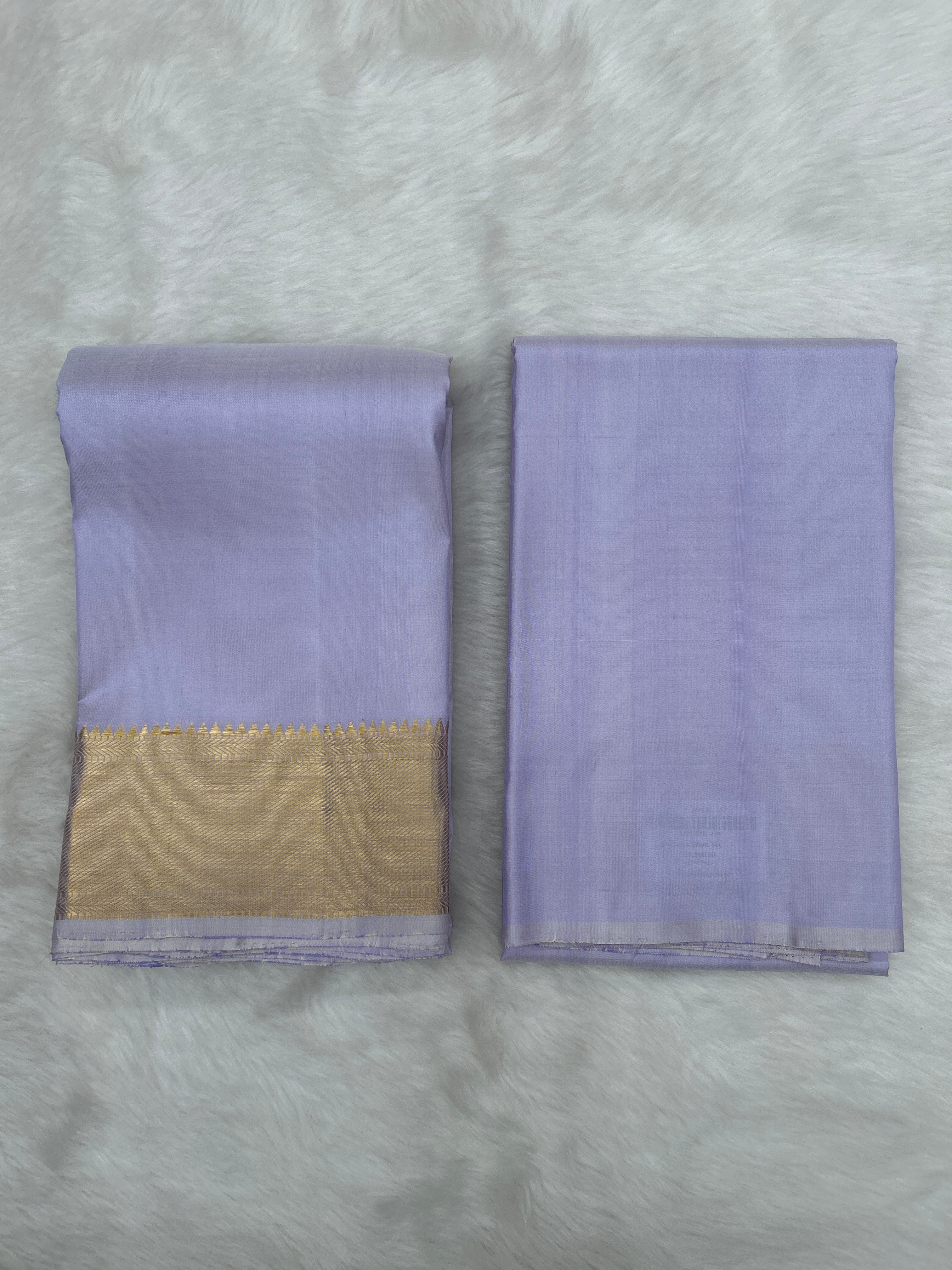 Light Lavender Handloom Dhoti,Kanduva & Shirt piece (3 pc set)