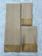 Handloom Dhoti,Kanduva & Shirt/Kurta piece (3 pc Set) with "Pallaki Border”