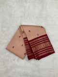 Blush Peach with Red Korvai Vintage Kanjeevaram Saree