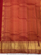 Maroon Red Kanjeevaram Saree with All over Nakshatra Weaving (Zari Dots) & Traditional Floral Border
