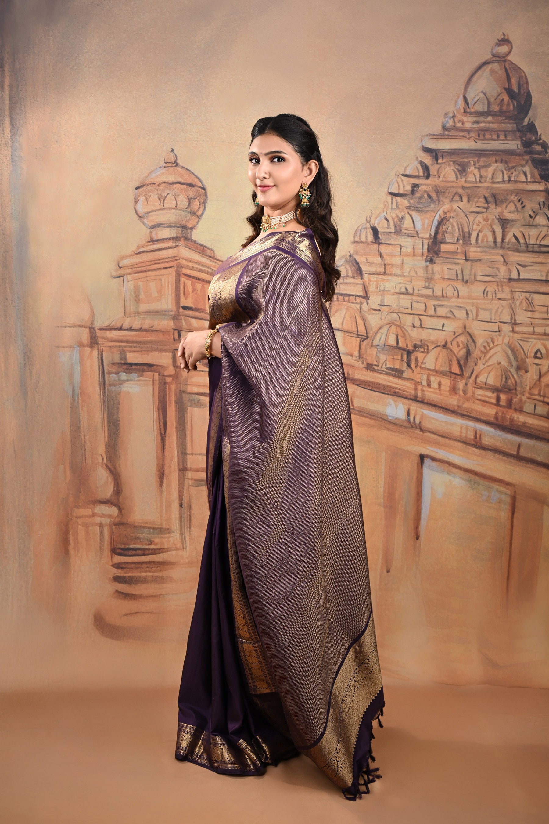 Kanjeevaram Silk Saree (Long pallu)