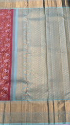 Korvai Kanjeevaram Silk Saree with traditional Vana Singaram