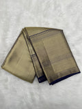 Kanjeevaram Tissue Saree with cross-sectional zari lines