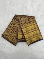 Rich Maroon Kanjeevaram silk Saree with Vanam Singaram and (Varisapet / Meena) Border