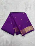 Royal Purple Vintage Kanjeevaram Silk Saree with Traditional Thapet Border