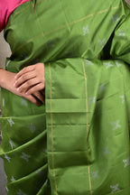 Leaf Green No Zari Vintage Kanjeevaram Saree