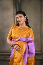 Lilac & Orange Korvai Vintage Kanjeevaram Saree