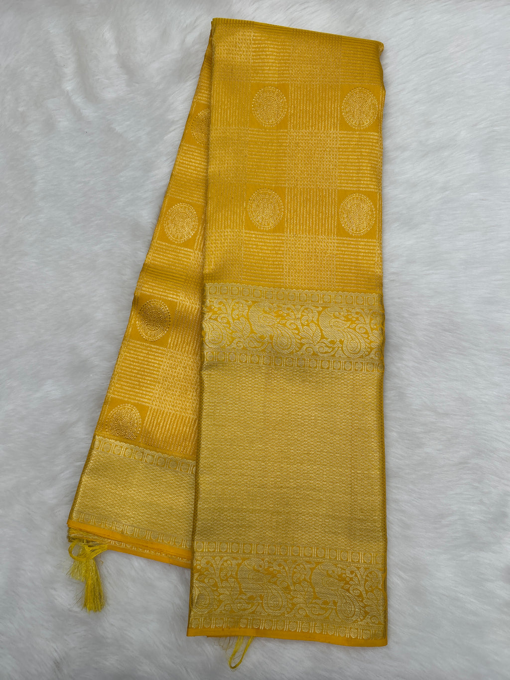 Yellow Brocade Kanjeevaram Silk Saree