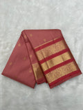 Dusty Rose pink Kanjeevaram Silk Saree with Meena border