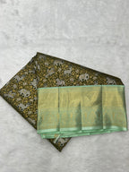 Moss Green & Mint Green Korvai Kanjeevaram Saree with traditional Vanam Singaram Brocade on Body
