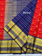 Red & Violet Korvai Vintage Kanjeevaram Saree