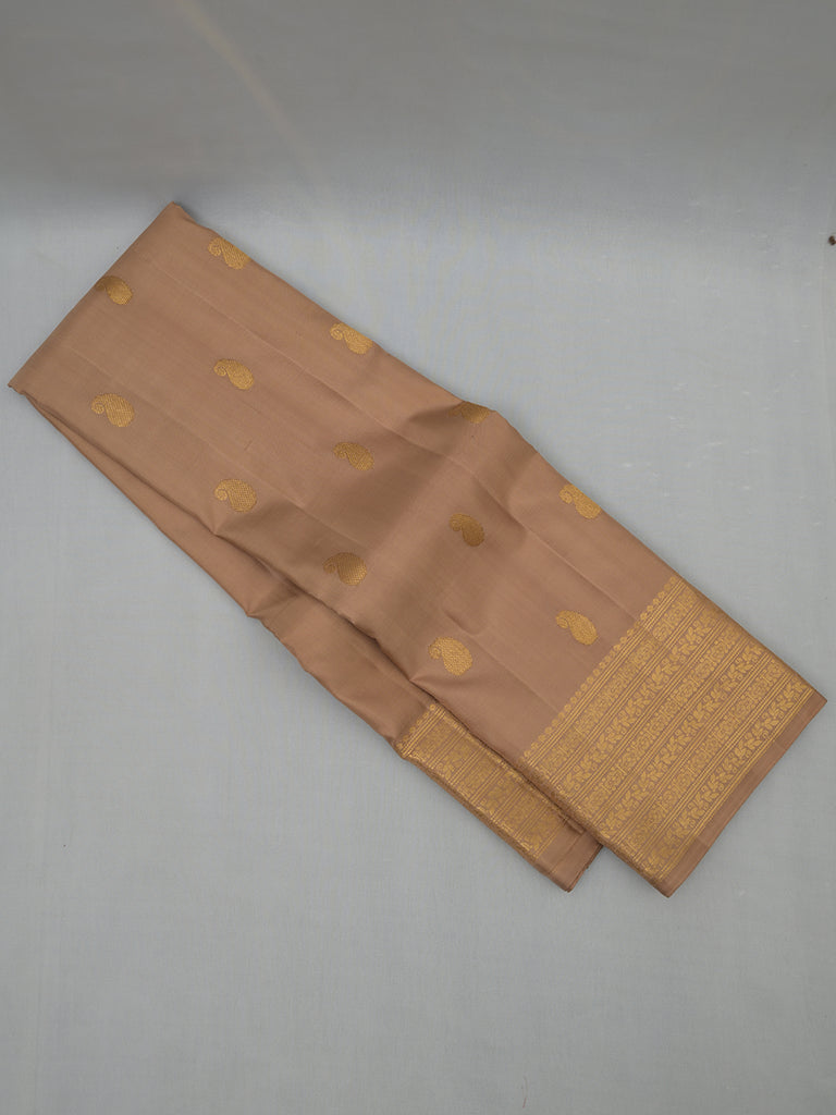 Warm Taupe Vintage Kanjeevaram Silk Saree
