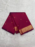 Raspberry Pink Vintage Kanjeevaram Silk Saree with Traditional Thapet Border