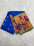 Blue Kanjeevaram x Paithani Fusion Silk Saree