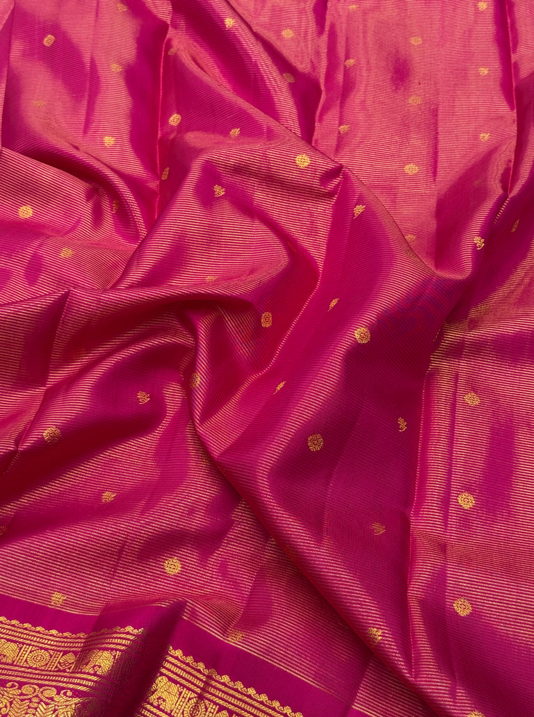 Rani Pink Classic Vintage Vairaoosi Kanjeevaram Saree