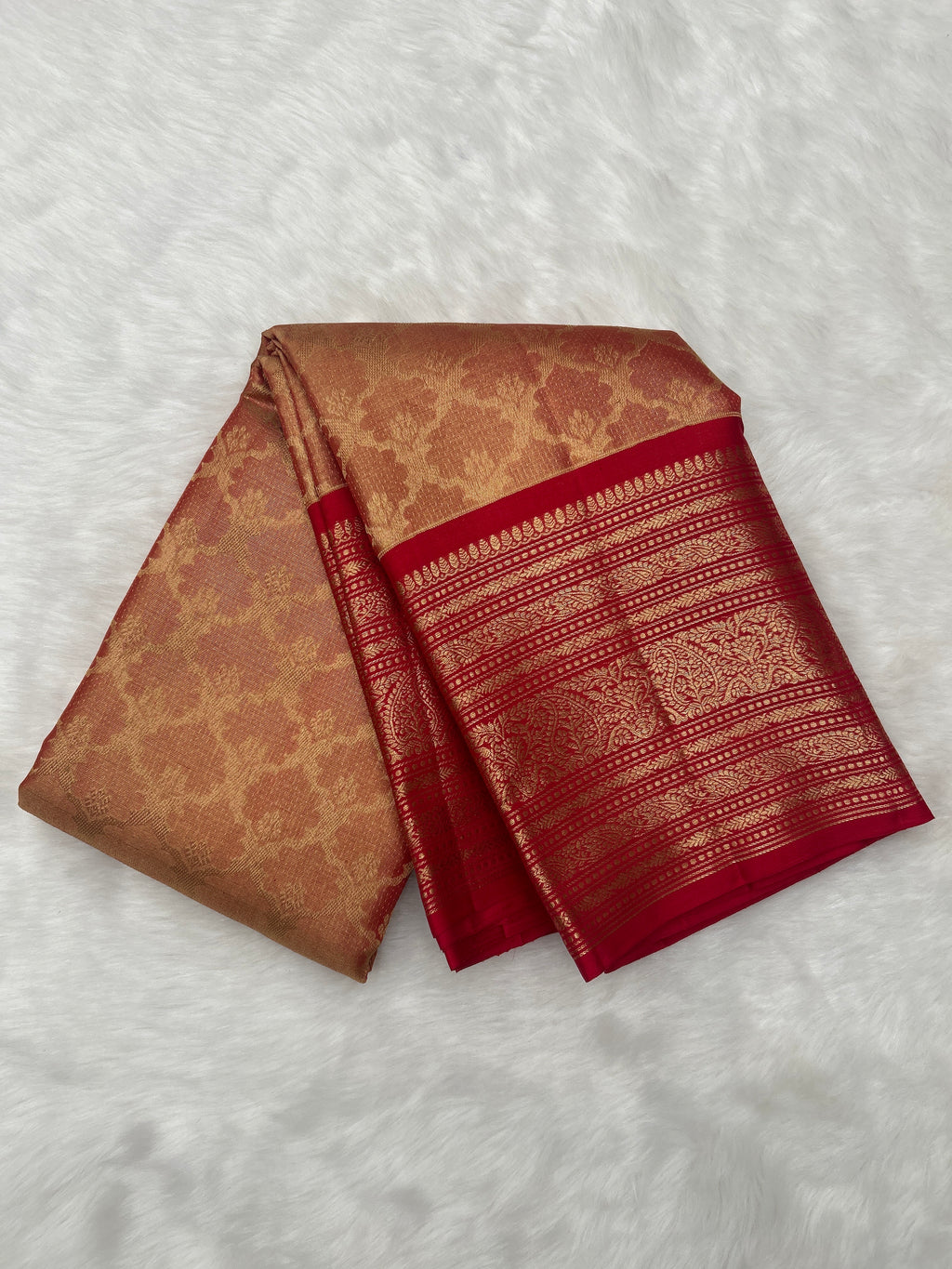 Tissue Kanjeevaram With Jaal Brocade & Traditional Rich Border
