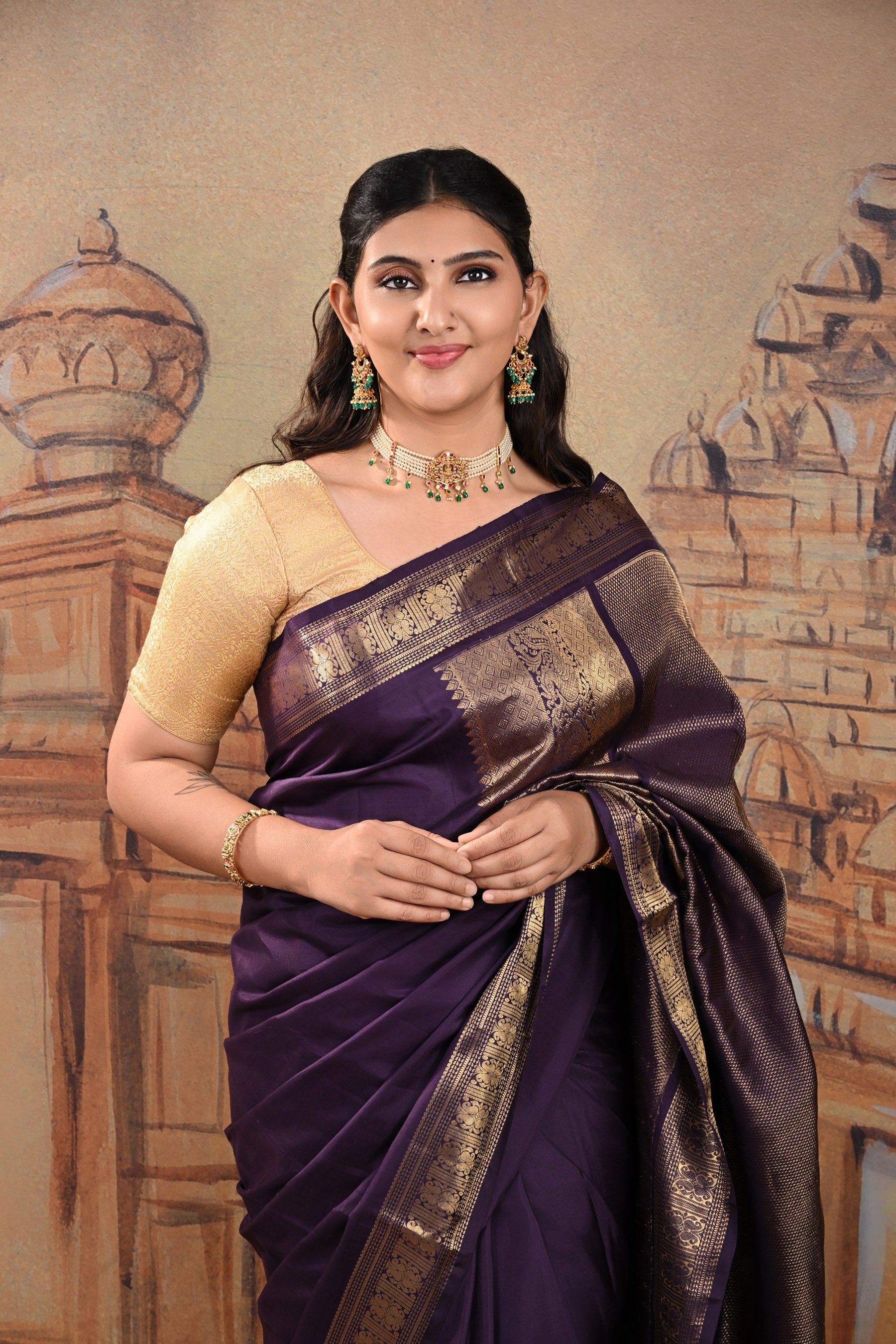 Kanjeevaram Silk Saree (Long pallu)