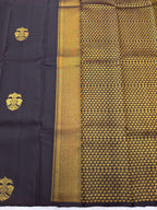 Coffee Brown Borderless kanjeevaram saree with Gandaberunda motif