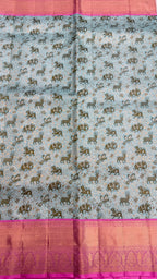 Korvai Kanjeevaram Silk Saree with traditional Vana Singaram