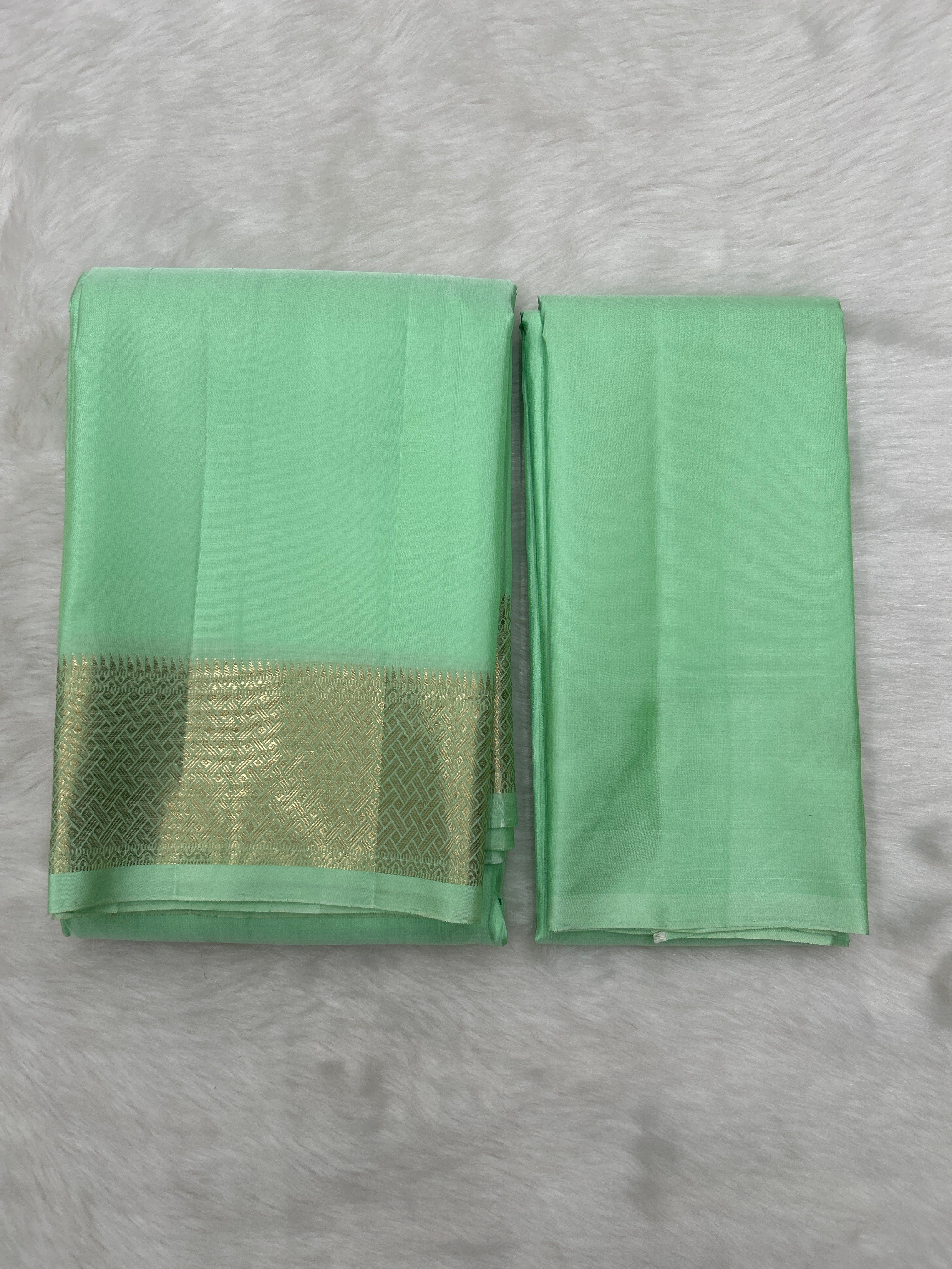 Handloom Dhoti,Kanduva & Shirt/Kurta piece (3 pc Set)