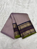 Koravai Kanjeevaram Silk Saree with Crossectional lines and (Varisapet / Meena) Border