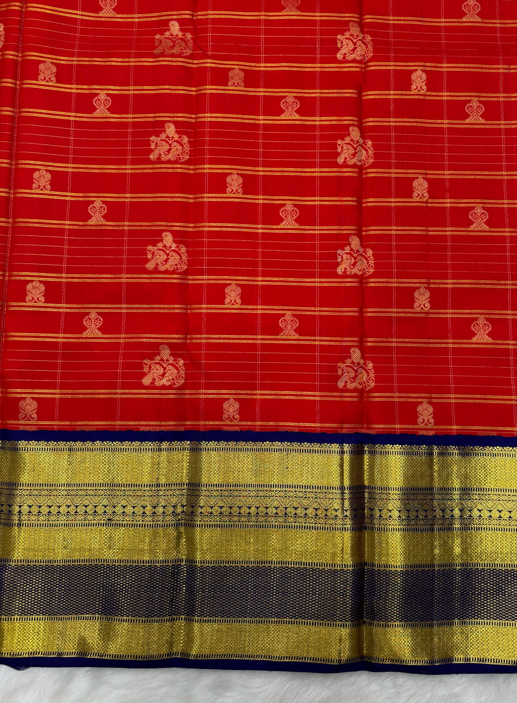 Red & Violet Korvai Vintage Kanjeevaram Saree