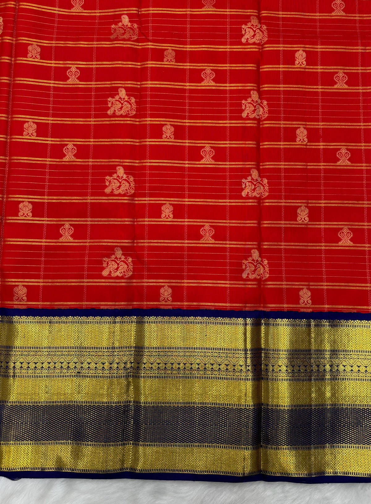 Red & Violet Korvai Vintage Kanjeevaram Saree