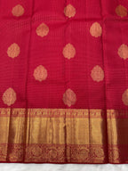 Red Kanjeevaram Saree with All over Nakshatra Weaving (Zari Dots) & Traditional Floral Border