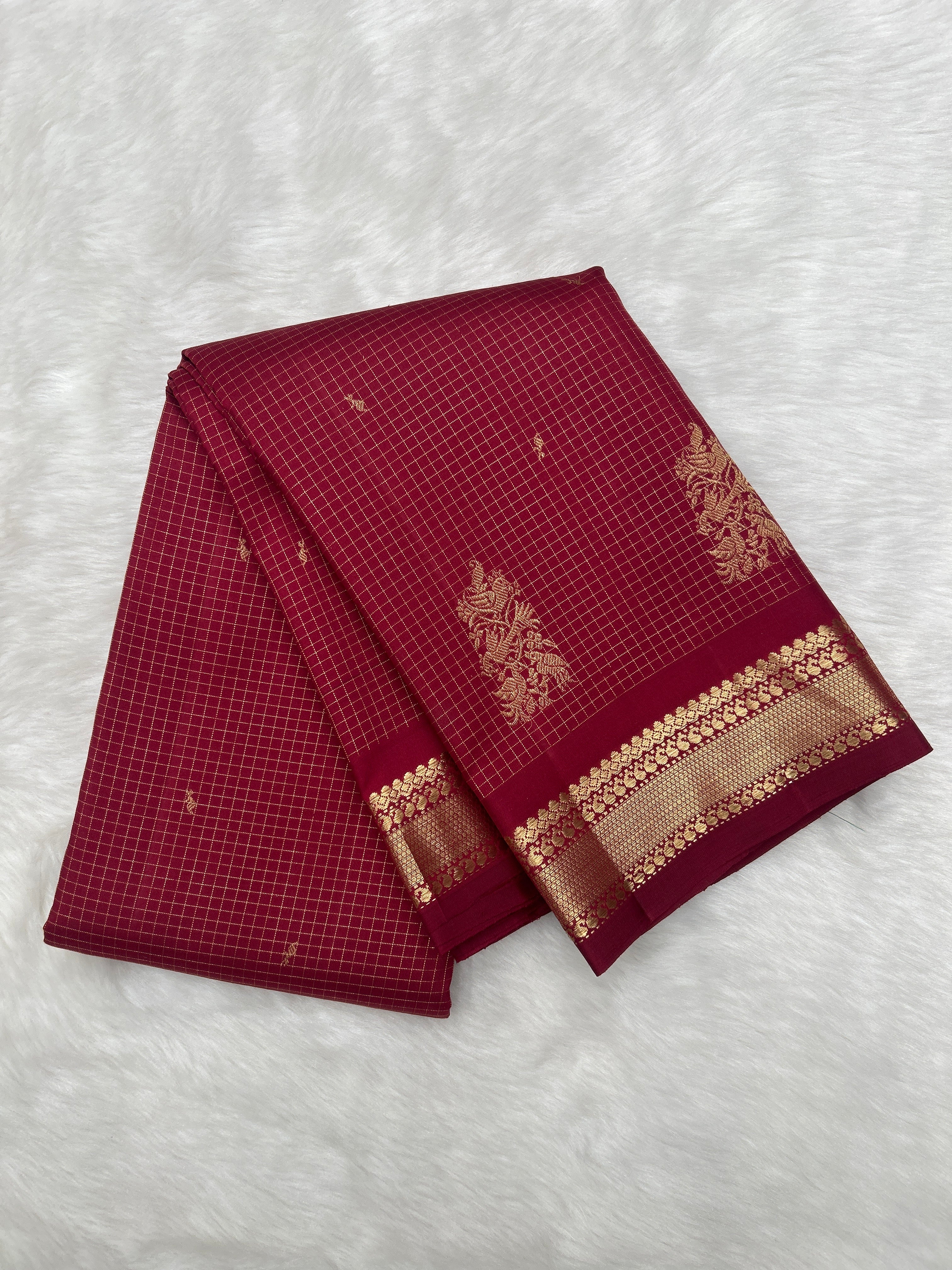 Rustic Maroon Vintage Kanjeevaram Saree with Rich Pallu & Vairaoosi Blouse [Recreation]