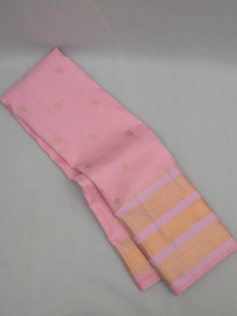 Pastel Pink Vintage Kanjeevaram Saree with Meena Border