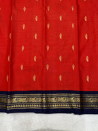 Red & Blue Korvai Kanjeevaram x Paithani Fusion Saree with Oosi lines