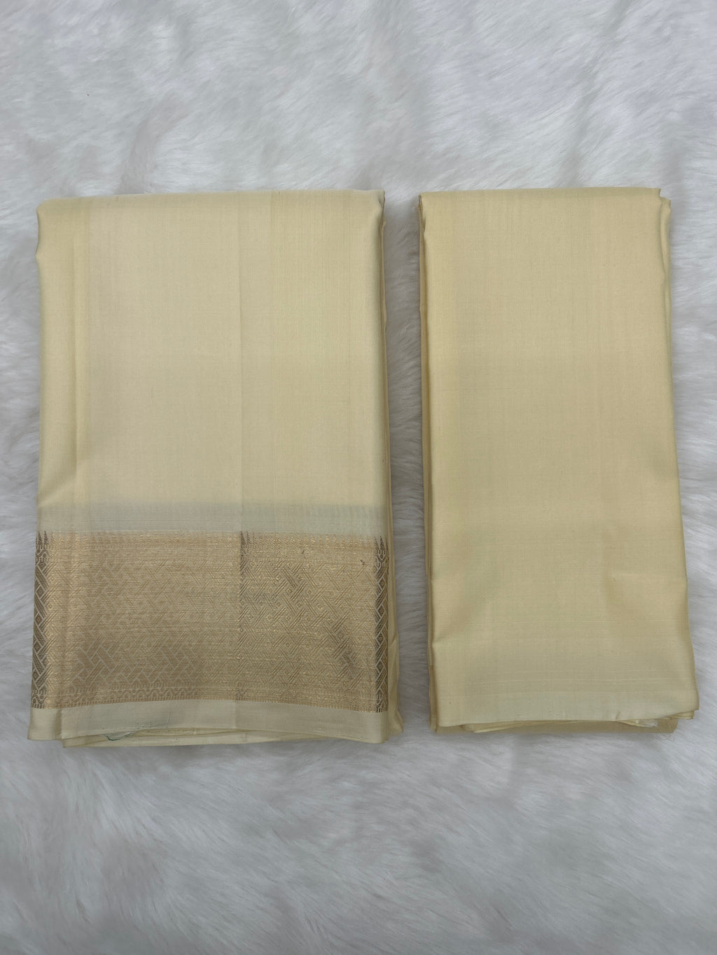 Cream Handloom Dhoti Kanduva & Shirt/Kurta Set (3 pc set)