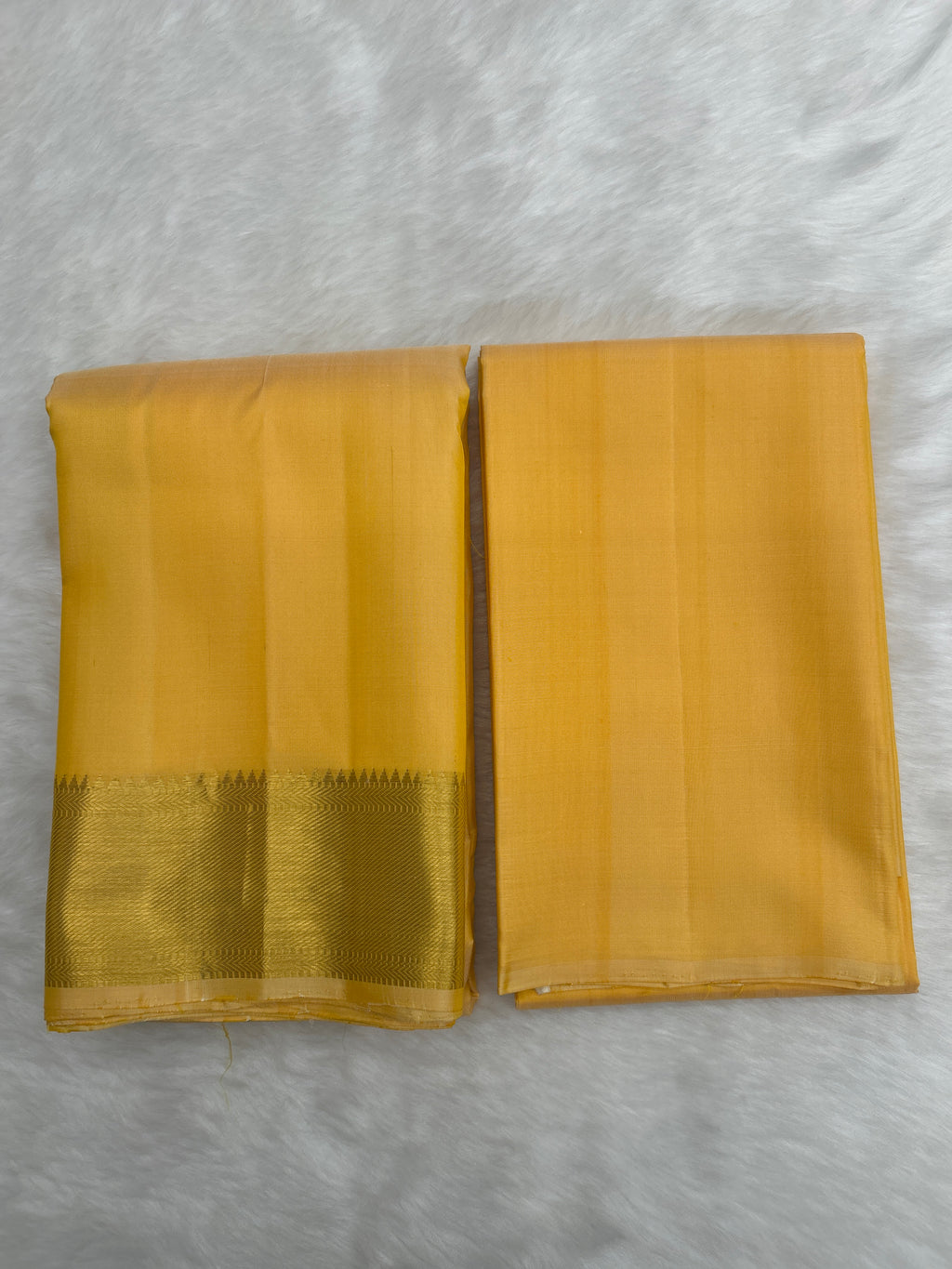 Yellow Handloom Dhoti,Kanduva & Shirt piece (3 pc Set)