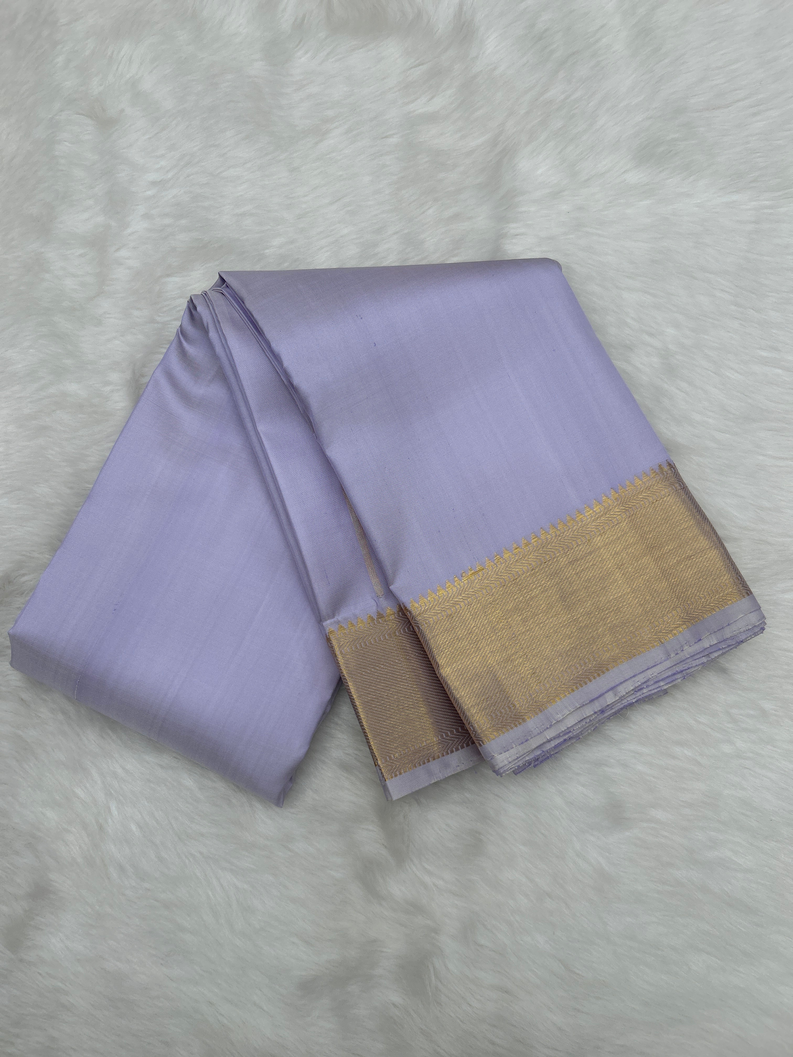 Light Lavender Handloom Dhoti,Kanduva & Shirt piece (3 pc set)